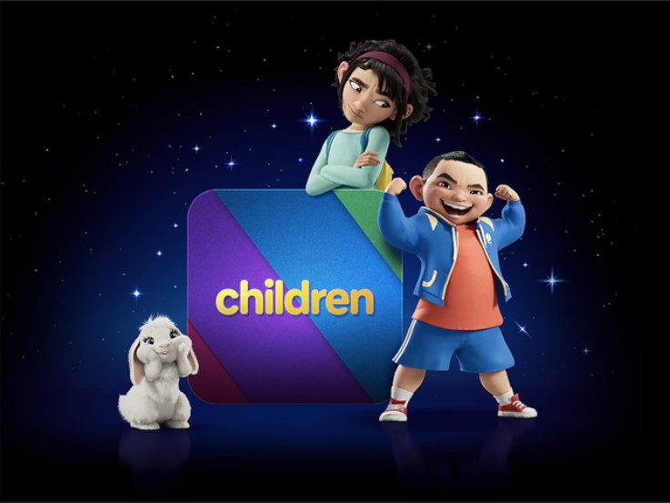 Two-childrens-with-a-rabbit